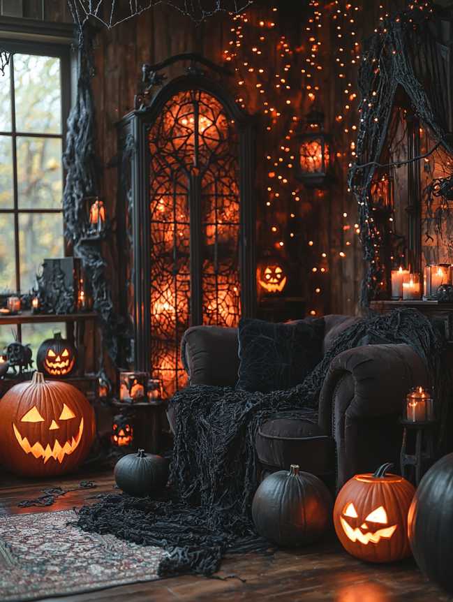 Living Room Halloween Decoration Indoor Ideas