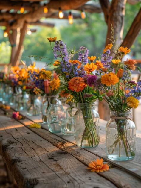 Charming Outdoor Rustic Wedding Reception Decor Ideas