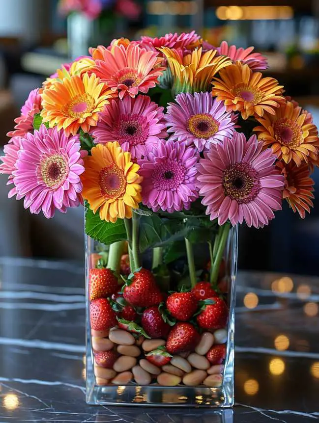 Strawberry Centerpiece Ideas with Flowers