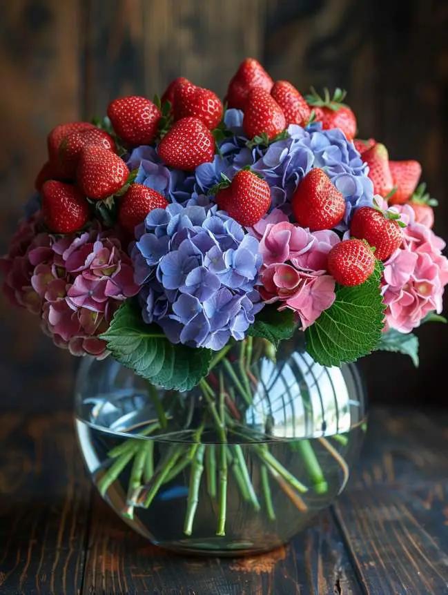 Strawberry Centerpiece Ideas with Flowers