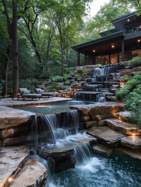 47 Stunning Small Backyard Pool Ideas with Waterfall in 2024