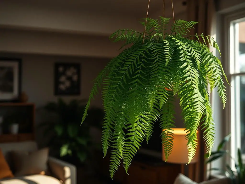 Boston fern as a shade-loving indoor plant