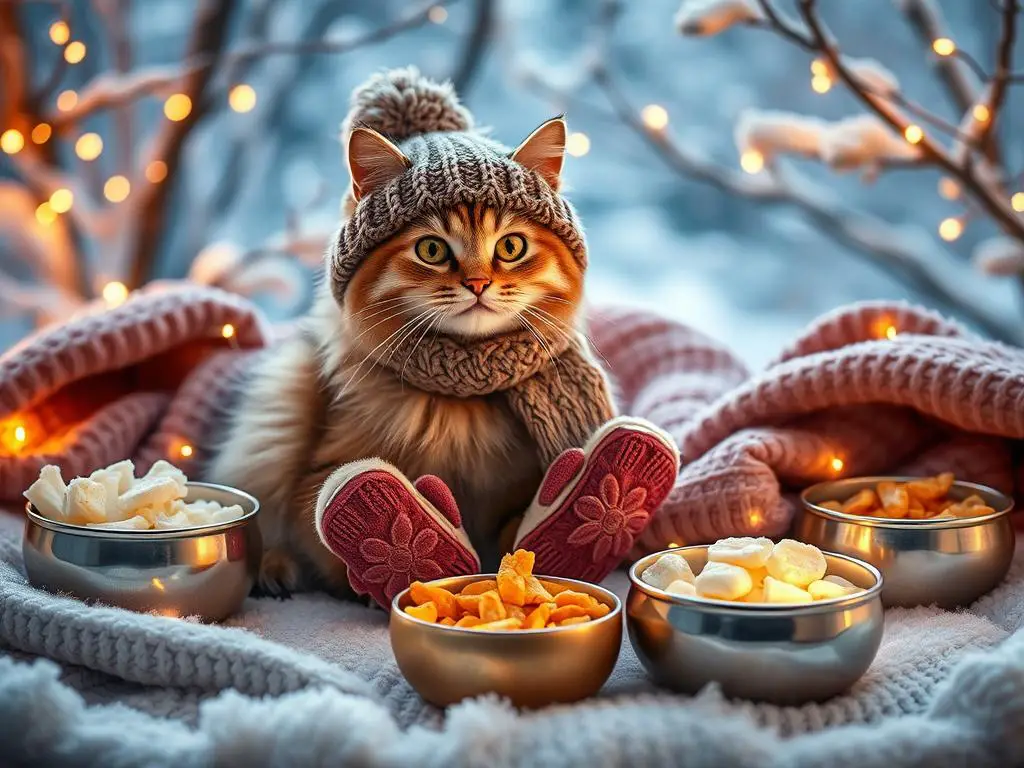 Cat winter accessories for warm treats