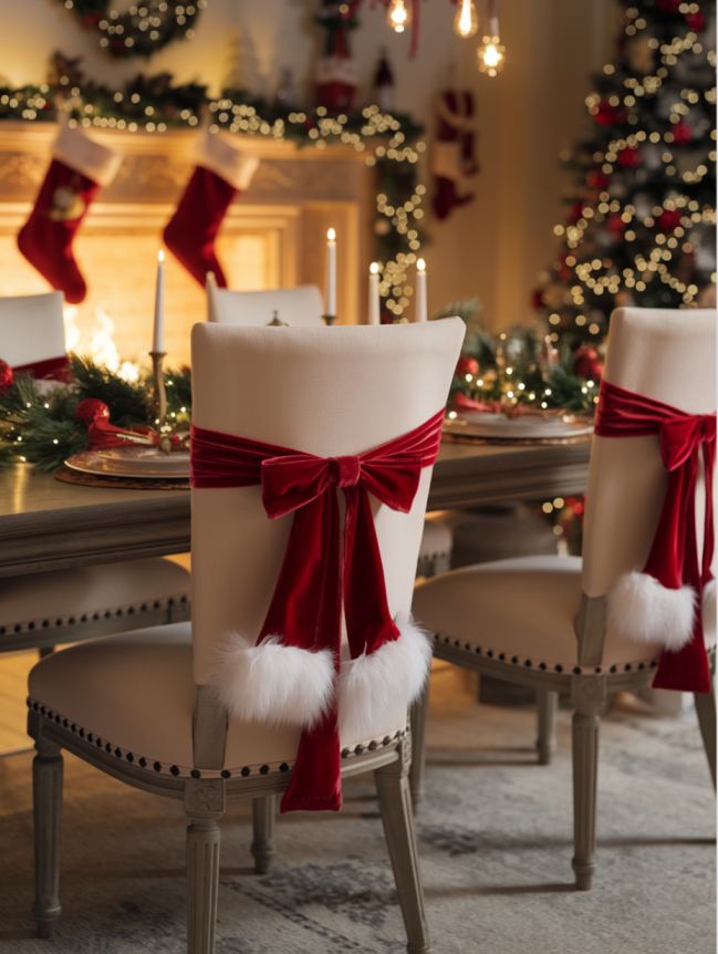 DIY Christmas Chair Decoration Idea