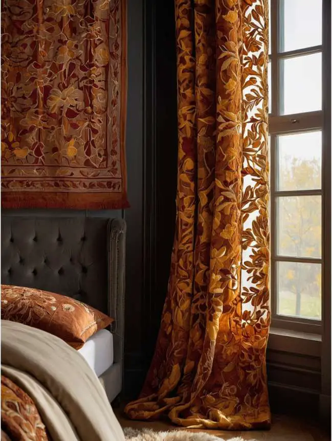 Fall-Themed Curtains and Drapes in Your Bedroom