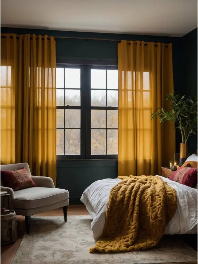 Fall-Themed Curtains and Drapes in Your Bedroom