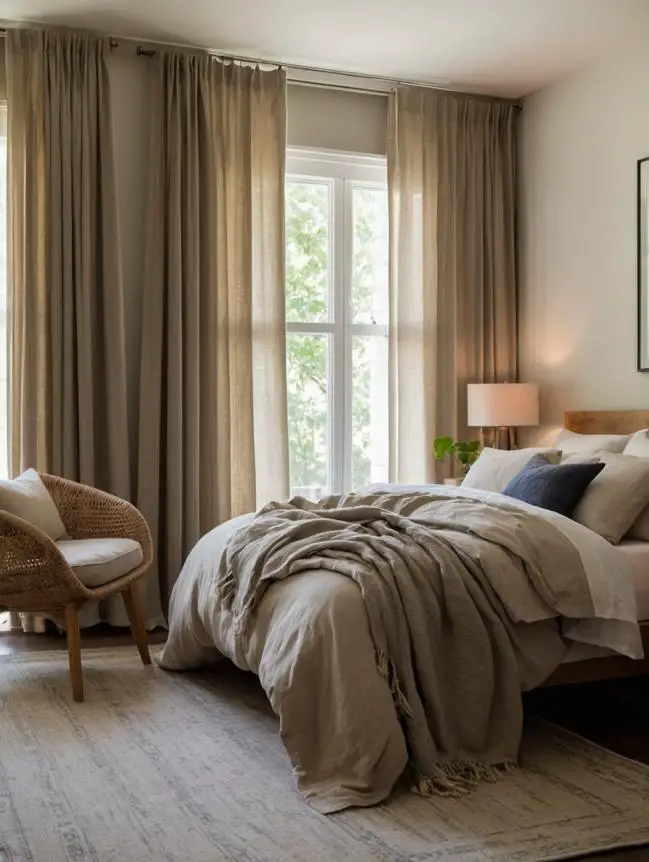 Fall-Themed Curtains and Drapes in Your Bedroom