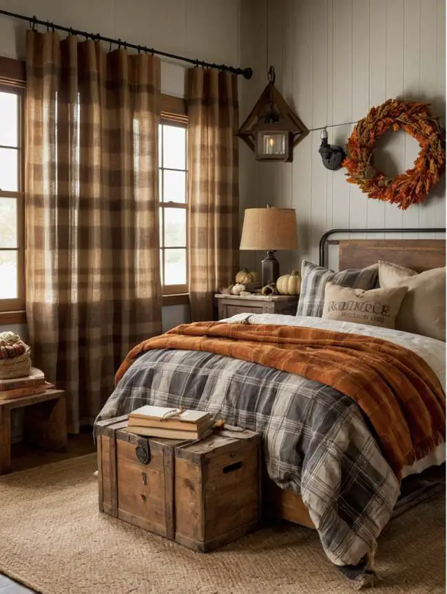 Fall-Themed Curtains and Drapes in Your Bedroom