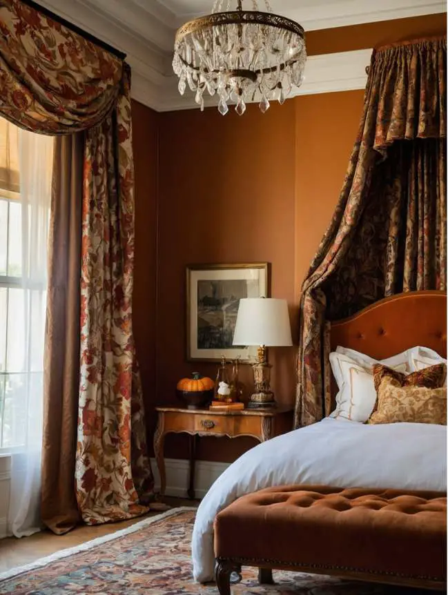 Fall-Themed Curtains and Drapes in Your Bedroom