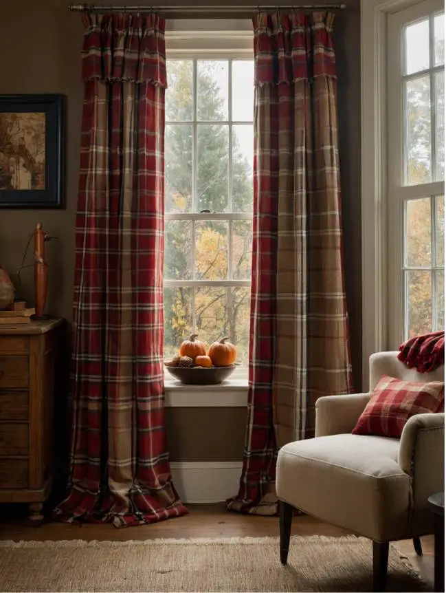 Fall-Themed Curtains and Drapes in Your Bedroom