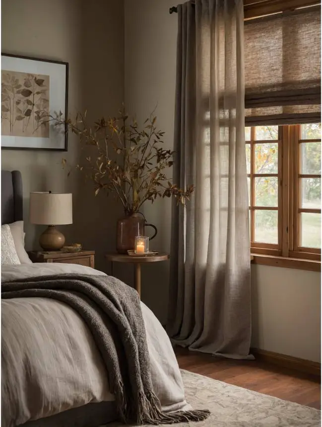 Fall-Themed Curtains and Drapes in Your Bedroom