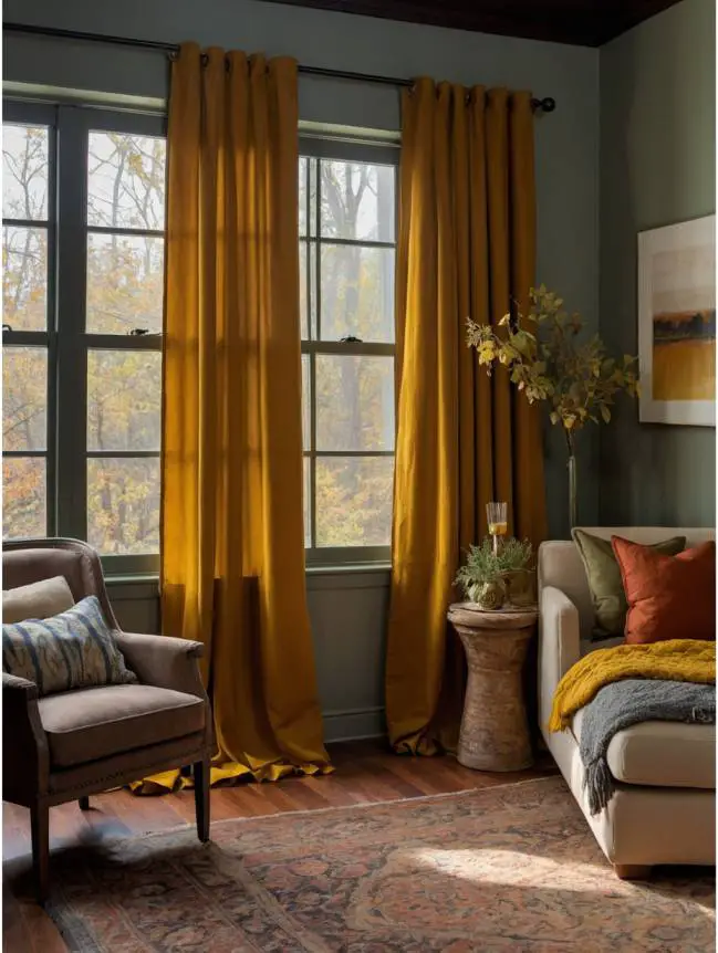 Fall-Themed Curtains and Drapes in Your Bedroom