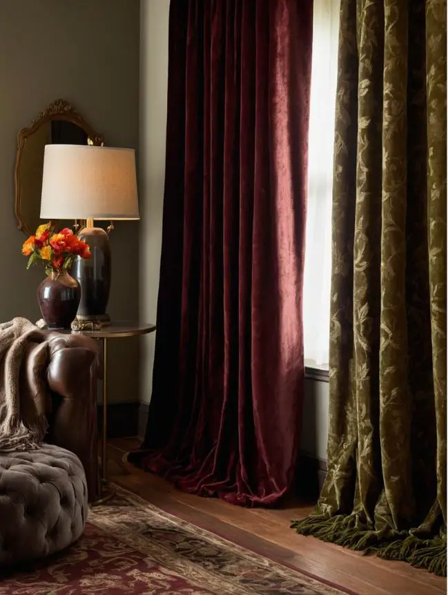 Fall-Themed Curtains and Drapes in Your Bedroom