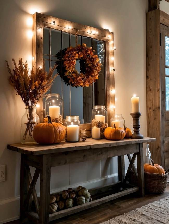 Farmhouse Entryway Fall Decor Ideas