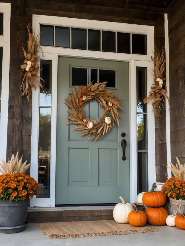 Farmhouse Entryway Fall Decor Ideas