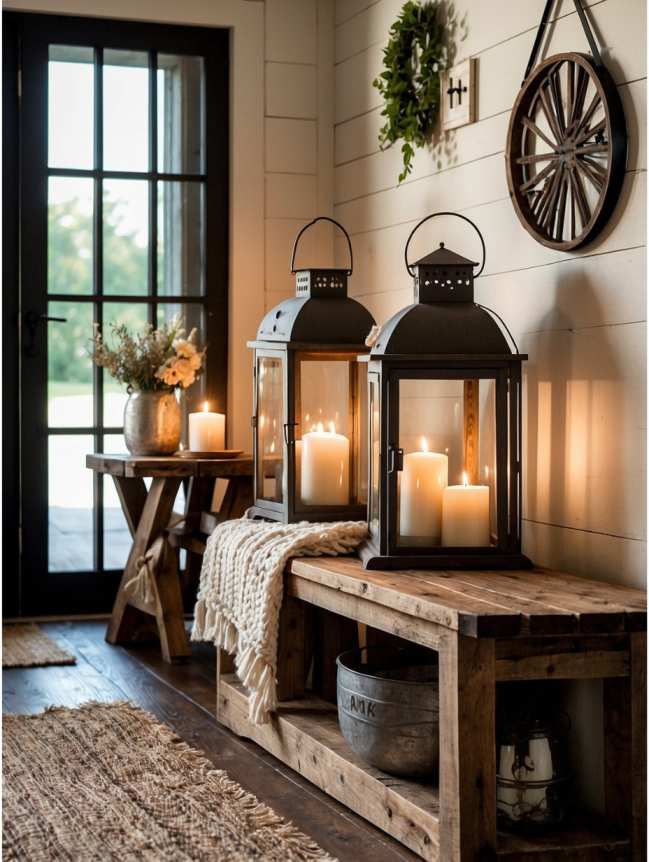 Farmhouse Entryway Fall Decor Ideas