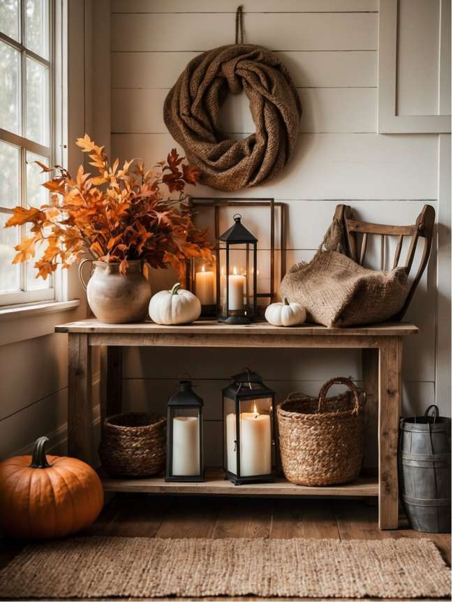 Farmhouse Entryway Fall Decor Ideas