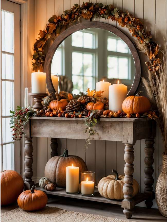 Farmhouse Entryway Fall Decor Ideas