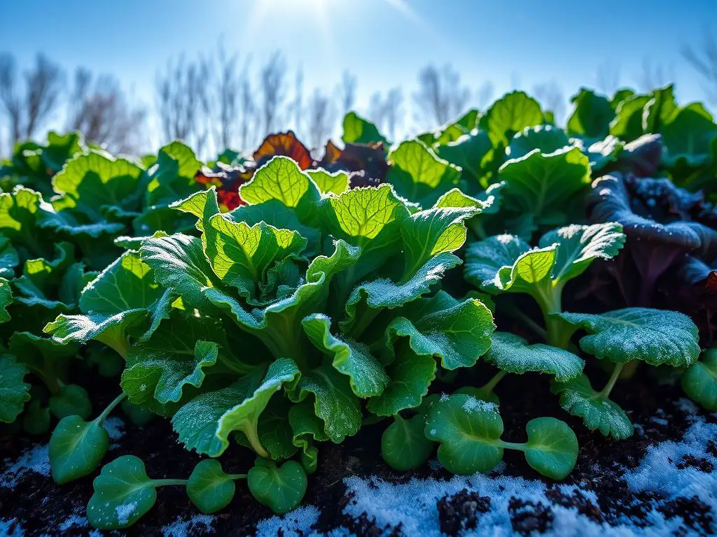 Winter greens in garden