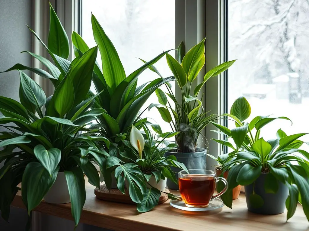 Winter plant care for air purification