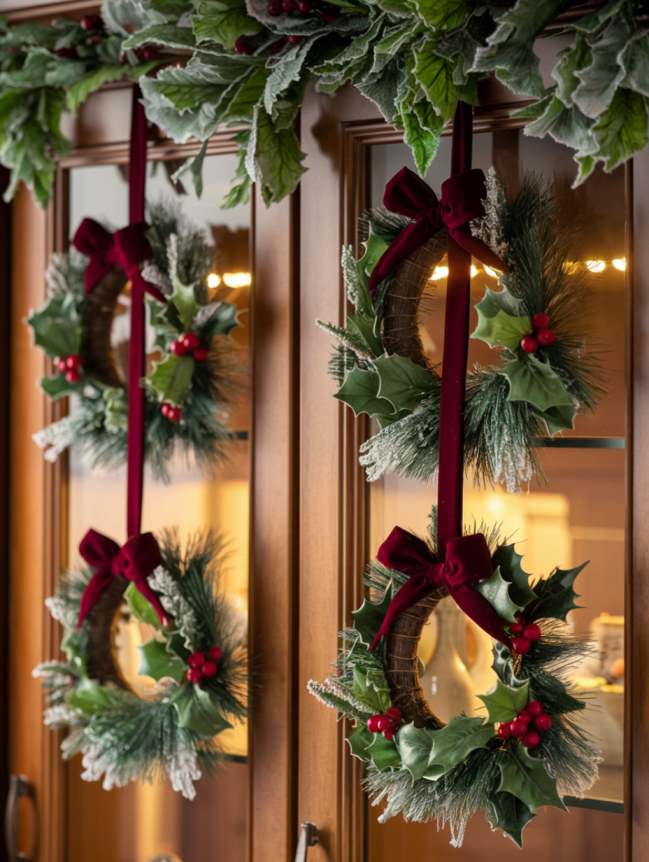 DIY Christmas Decor Ideas for Kitchen Cabinets