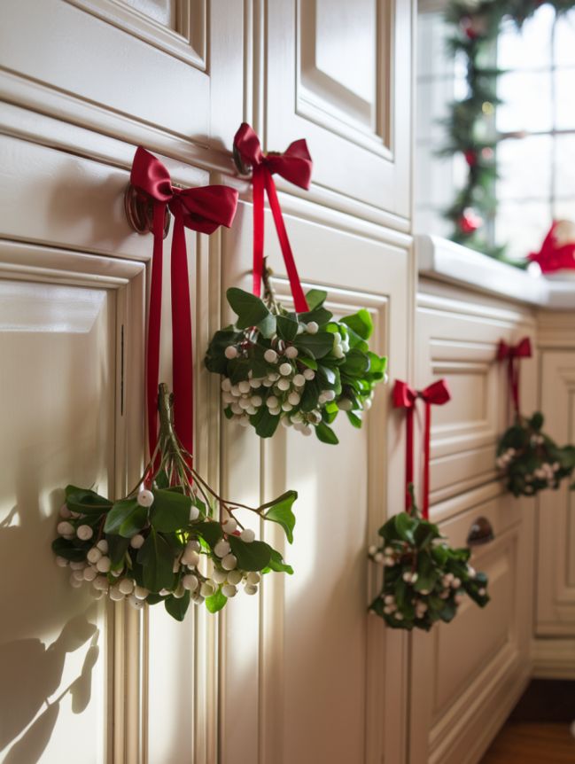 DIY Christmas Decor Ideas for Kitchen Cabinets