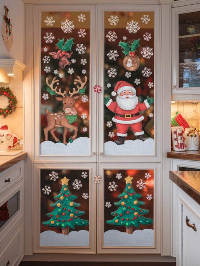 DIY Christmas Decor Ideas for Kitchen Cabinets