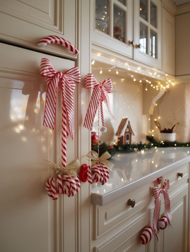 DIY Christmas Decor Ideas for Kitchen Cabinets