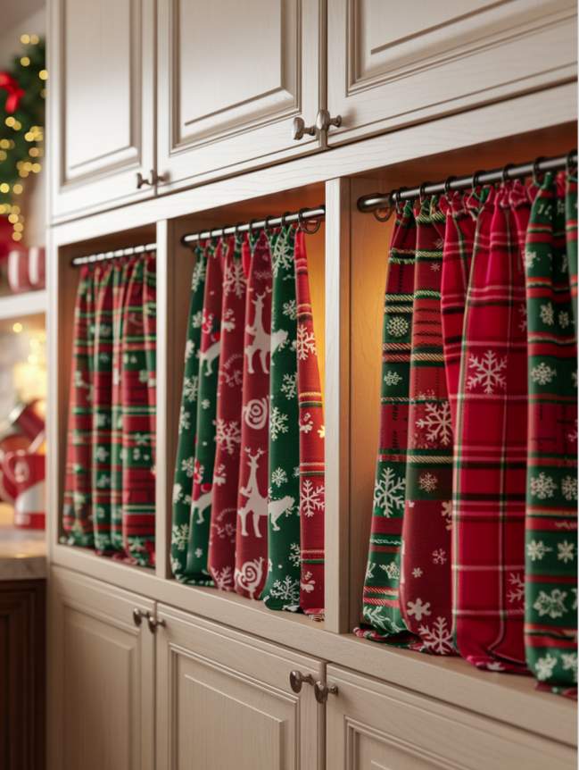 DIY Christmas Decor Ideas for Kitchen Cabinets