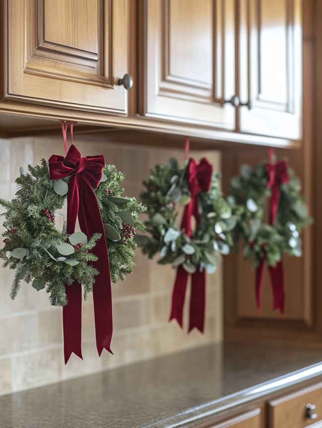 DIY Christmas Decor Ideas for Kitchen Cabinets