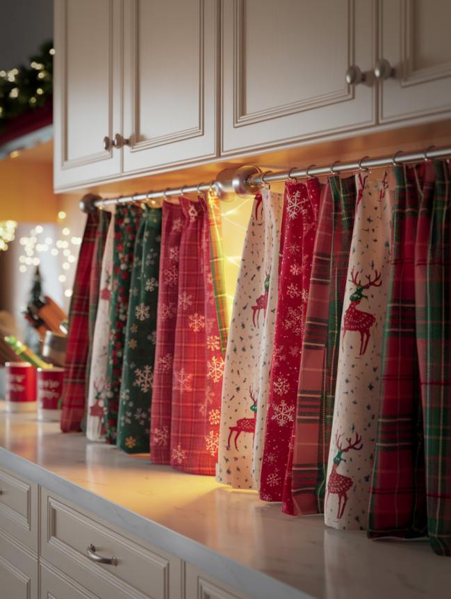 DIY Christmas Decor Ideas for Kitchen Cabinets