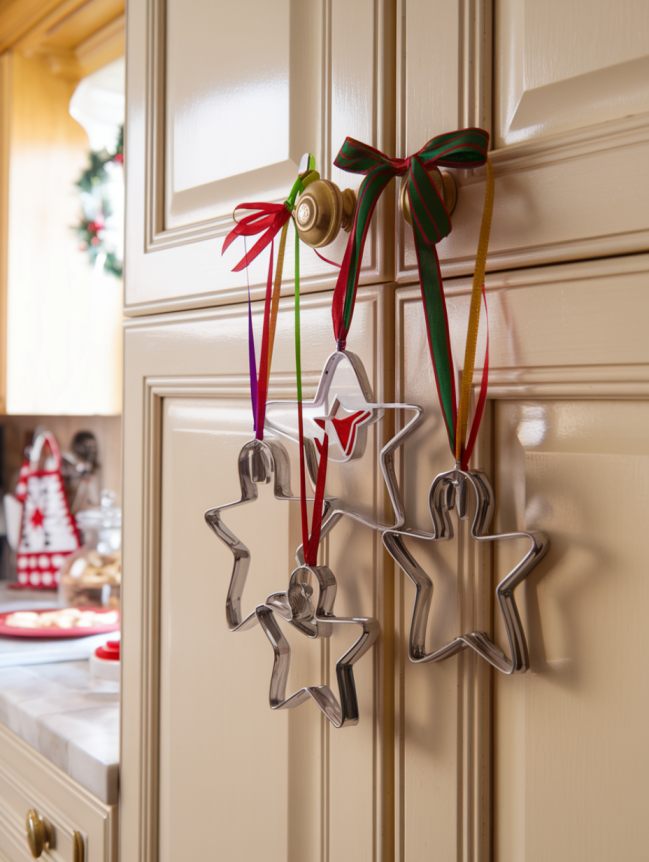 DIY Christmas Decor Ideas for Kitchen Cabinets