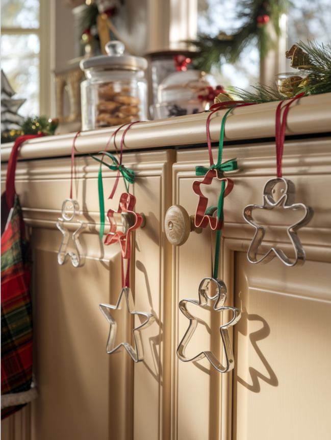 DIY Christmas Decor Ideas for Kitchen Cabinets