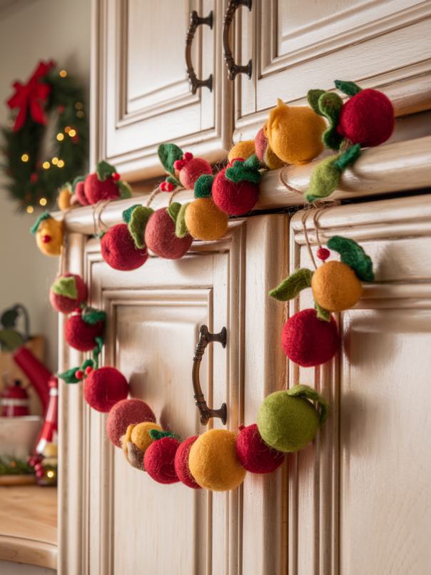 DIY Christmas Decor Ideas for Kitchen Cabinets