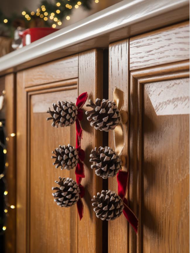 DIY Christmas Decor Ideas for Kitchen Cabinets