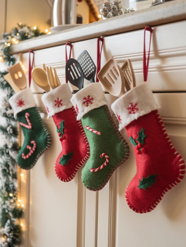 DIY Christmas Decor Ideas for Kitchen Cabinets