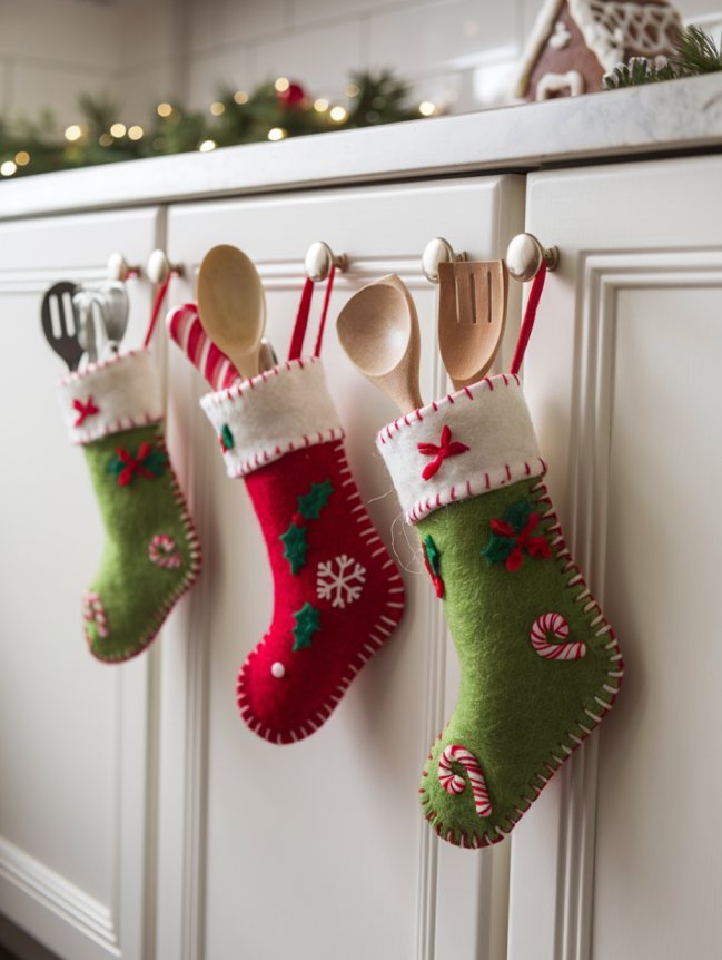 DIY Christmas Decor Ideas for Kitchen Cabinets