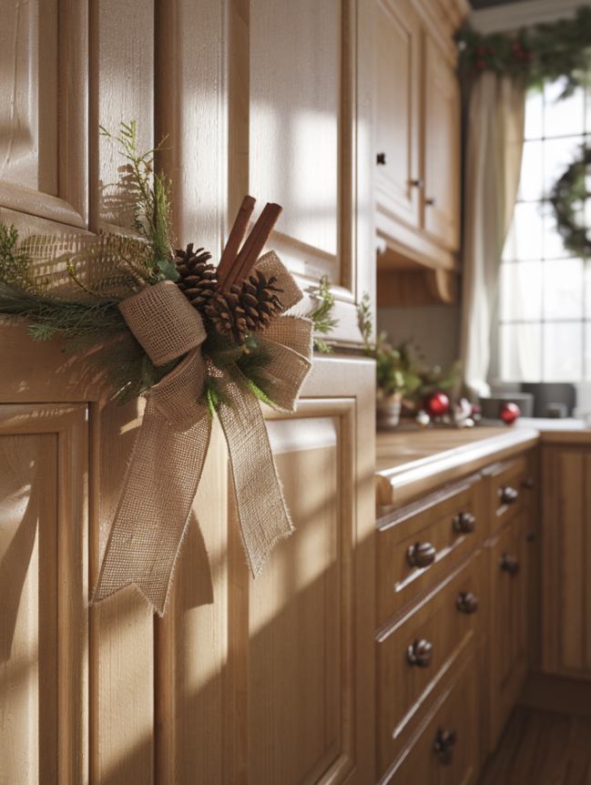 DIY Christmas Decor Ideas for Kitchen Cabinets