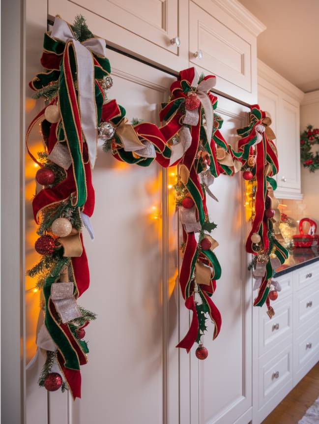 DIY Christmas Decor Ideas for Kitchen Cabinets