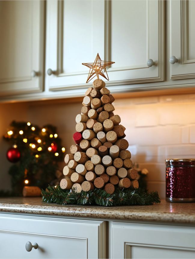 DIY Christmas Decor Ideas for Kitchen Cabinets