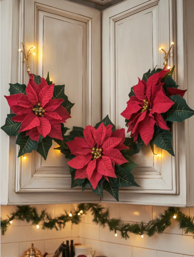 DIY Christmas Decor Ideas for Kitchen Cabinets