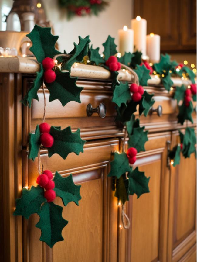 DIY Christmas Decor Ideas for Kitchen Cabinets