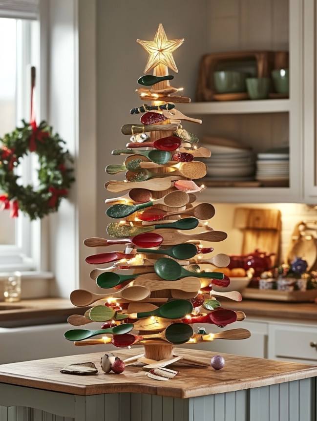 DIY Christmas Decor Ideas for Kitchen Cabinets