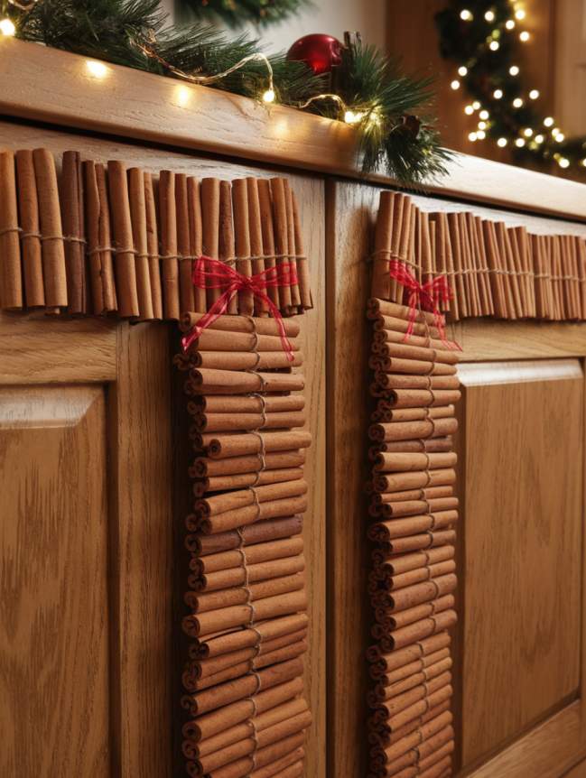 DIY Christmas Decor Ideas for Kitchen Cabinets