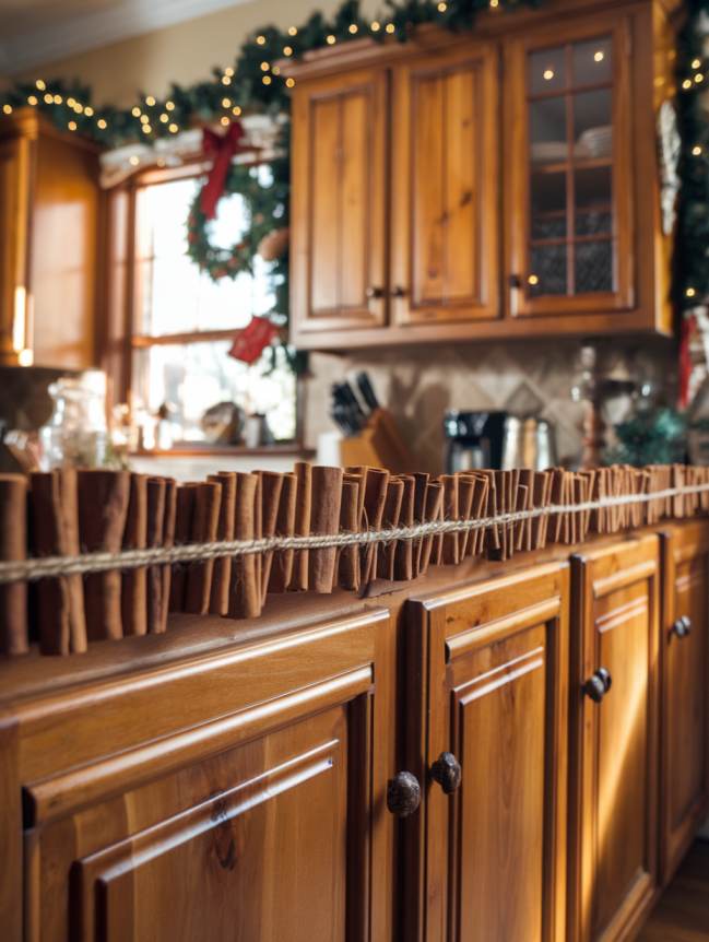 DIY Christmas Decor Ideas for Kitchen Cabinets