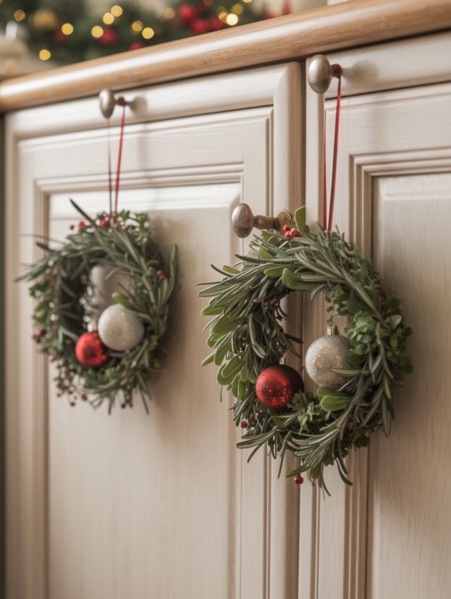 DIY Christmas Decor Ideas for Kitchen Cabinets