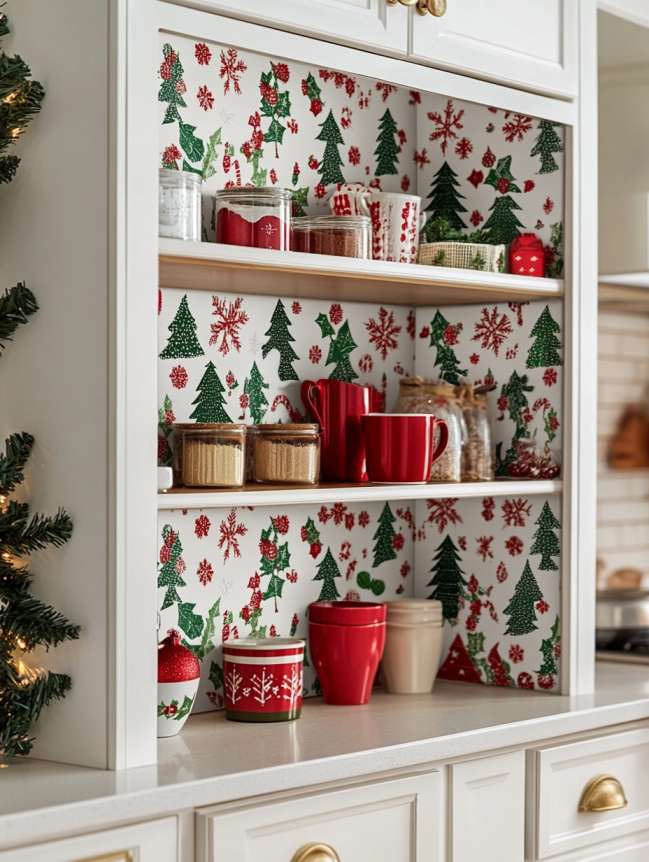 DIY Christmas Decor Ideas for Kitchen Cabinets