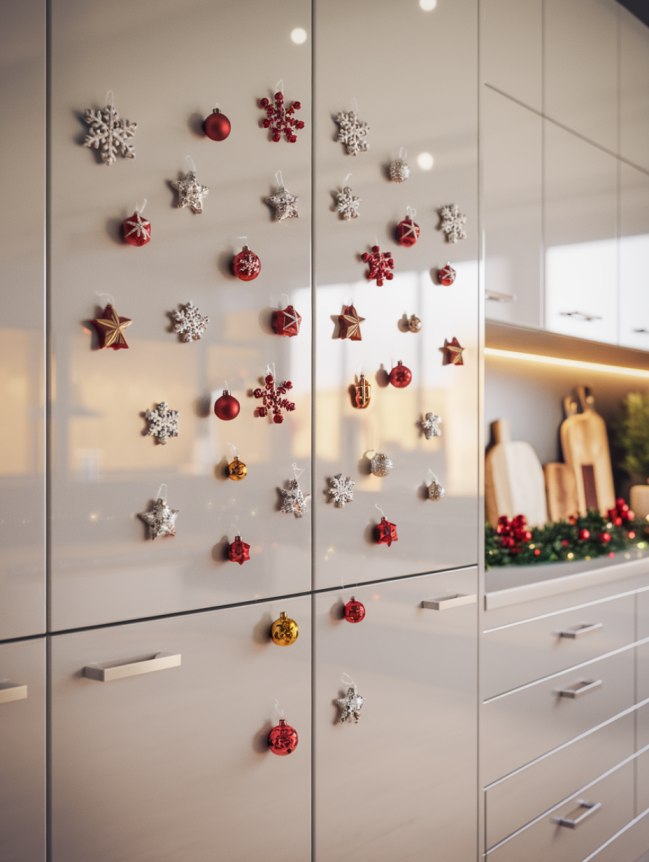 DIY Christmas Decor Ideas for Kitchen Cabinets