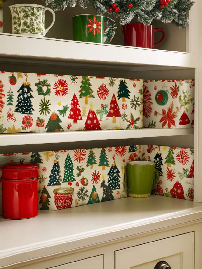 DIY Christmas Decor Ideas for Kitchen Cabinets