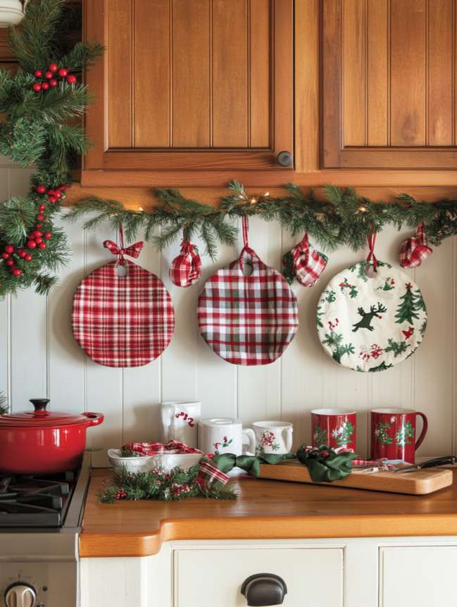 DIY Christmas Decor Ideas for Kitchen Cabinets